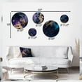 thumbnail image 4 of Designart "Captivating Liquid Ink Gold and Purple II" Abstract Marble Metal Wall Art Set of 5 Piece, 4 of 5
