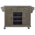 thumbnail image 3 of Kitchen Cart in Antique Earth Green with Grey Granite Top, 3 of 10