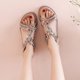 thumbnail image 5 of Sandalias planas bohemias para mujer Playa con diamantes, Sandalias de diamantes con correa de tacón bajo Wmkox8yii shjk921, 5 of 9
