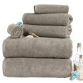thumbnail image 1 of Bedford Home 100% Cotton Zero Twist 6 Piece Set - Taupe, 1 of 4