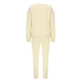 thumbnail image 5 of Liyamei Ensemble Mode Automne et Hiver pour Femmes Couleur Unie Col Rond Tête Plus Velours Manches Longues Pantalon Long Ensemble Chandail, 5 of 5