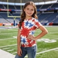 thumbnail image 5 of NAISIBABY 4th of July T-Shirt for Girls, Round Neck Summer Casual Short Sleeve Fashion Independence Day Tee Red Size 7-8, 5 of 6