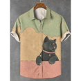 thumbnail image 2 of Camisa de verano para hombre, con estampado gráfico de animales, camisetas de gato, ropa informal de manga corta, ropa de calle de moda para hombre, blusa divertida de gran tamaño, 2 of 5