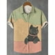 thumbnail image 2 of Camisa de verano para hombre, con estampado gráfico de animales, camisetas de gato, ropa informal de manga corta, ropa de calle de moda para hombre, blusa divertida de gran tamaño, 2 of 5