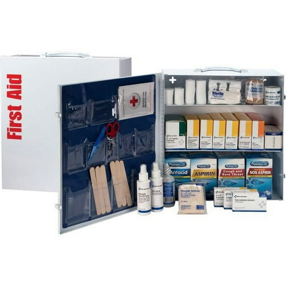 First Aid Only 3-shelf 100-person First Aid Kit 1092 x Piece(s) For 100 x Individual(s) - 16.5" Height x 15" Width x 5.5" Depth - Metal Case - 1 Each