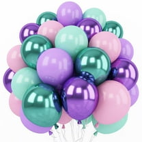 50 Packs 12 Inches Metallic Purple Pink Green Blue Latex Balloons for Girls Birthday Decoration, Baby Shower, Birthday, Under The Sea Decorations