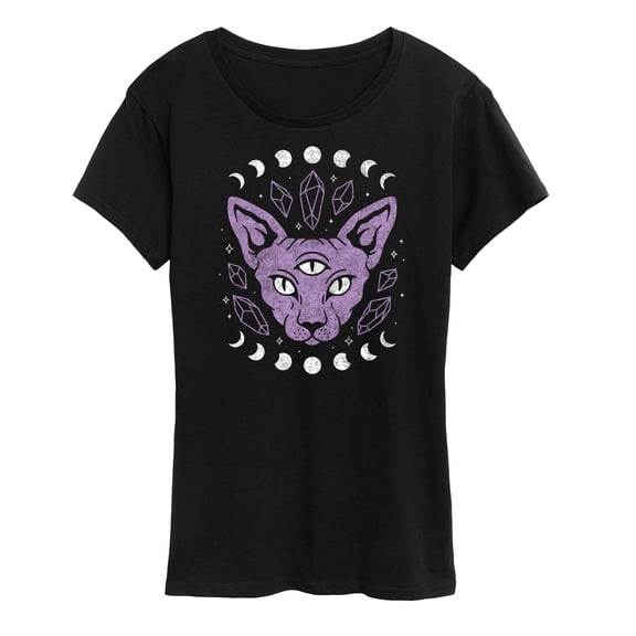 Instant Message - Cat With Crystals - Women's Short Sleeve Graphic T-Shirt