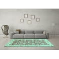 thumbnail image 3 of Ahgly Company Indoor Square Oriental Light Blue Modern Area Rugs, 5' Square, 3 of 4