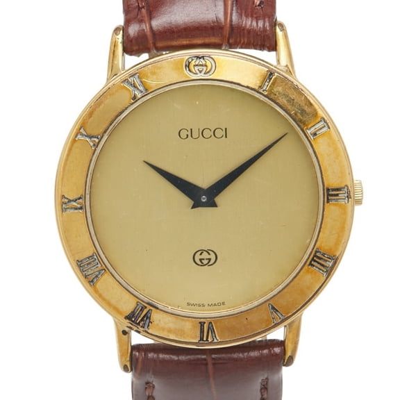 Pre-Owned Gucci Interlocking G Strap (non-original) 3000M Quartz Watch with Gold Dial... (Good)