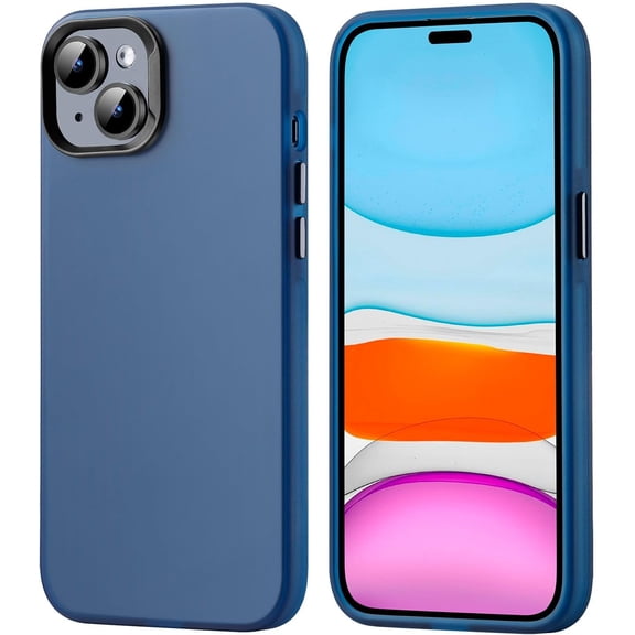 Phone Case for iPhone 15 Plus Case Shockproof Anti-Scratch Slim Case for iPhone 15 Plus Translucent Blue