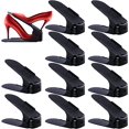 thumbnail image 1 of 10 Pack Adjustable Shoe Rack, Stack Shoes, Shoe Organizer, Space Saving Shoe Rack Holder (Black), 1 of 6