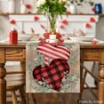thumbnail image 2 of Wood Eucalyptus Hearts Valentine''s Table Runner, Anniversary HoliKitchen Dining Table Decoration for Home Party Decor 13x108 Inch, 2 of 6