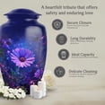 thumbnail image 7 of MUKTIVE Blue Daisy Urn for Ashes for Women - Purple Cremation Urns for Human Ashes Adult - Memorial Urns for Adults - 10 Inch Large Urn for Mom & Dad, 7 of 7