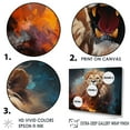 thumbnail image 3 of Designart "Energy Of The Untamed Lions" Animals Lion Floater Framed Wall Art Living Room, 3 of 5