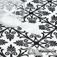 thumbnail image 3 of Round Fitted Tablecloth with Elastic Edge, 100% Waterproof Oil Proof Plastic Table Cover, Vinyl Flannel Backed Tablecloth Fits 36"-44" Round Tables for Dinner, Outdoor, Picnic, Black, 3 of 6