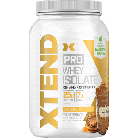 Xtend Pro 100% Whey Protein Isolate Powder with 7g BCAA & Natural Flavors, Keto Friendly, Gluten Free Low Fat Low Carb, 1.8lb, Cookie (Best Low Carb Whey Protein)