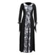 thumbnail image 4 of ICHUANYI Clearance Women's Retro Literary Print Place Dress Long Sleeve Lace Waist Hooded Big Dress(White, XXL) ICHUANYI WER2023081404223, 4 of 4