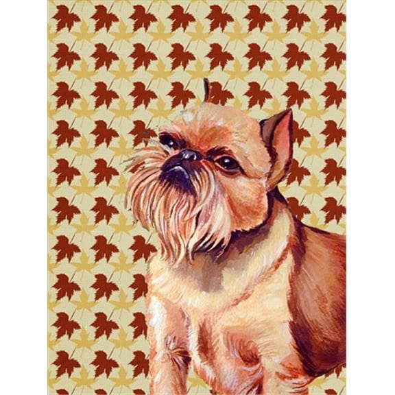 11 x 15 In. Brussels Griffon Fall Leaves Portrait Flag, Garden Size