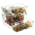 thumbnail image 3 of TNOBHG Snack Storage Container with Dividers Transparent Food Storage Box with Handle 2 Removable Dividers Non-skid Bottom Ideal for Fridge Pantry Kitchen, 3 of 8