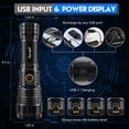 thumbnail image 3 of Flashlights LED High Lumens Rechargeable, 20,000 Lumens XHP70.2 Super Bright Flashlight, Flash Light Battery Powered, Powerful Handheld Flashlight with holster for Emergency Camping Hiking Gift, 3 of 6