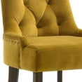 thumbnail image 4 of Newboti Furniture Yellow and Espresso Tufted Back Side Chairs (Set of 2) 29384, 4 of 6