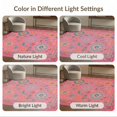 thumbnail image 7 of ODIKA 8'x10' Washable Area Rug Pink Vibrant Floral Symphony Design Elegant Garden Motifs with Intricate Border Detail for King Size Bedroom Under Bed, Master Suite, Non-Shedding, Easy Care, 7 of 7