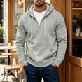thumbnail image 7 of Men's Quarter Zip Hoodie Oversized Lightweight Drawstring Pullover Hooded Sweatshirt with Kangaroo Pocket for Fall Winter, 7 of 7