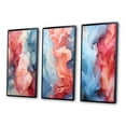 thumbnail image 3 of Designart "Purity in Liquid Ink Red & Blue Wave Abstract V" Abstract Liquid Ink Framed Wall Art Set Of 3 - Blue Modern Frame Gallery Wall Set For Home Decor, 3 of 6