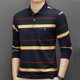 thumbnail image 5 of Blusa y camisa de manga larga con cuello vuelto para hombre, informal, con estampado de botones y bolsillo, de poliéster, 5 of 9
