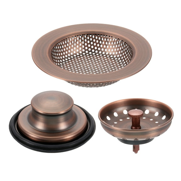 3 Pack Kitchen Sink Drain Strainer Brown, Stainless Steel Kitchen Sink Strainer and Stopper