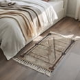 thumbnail image 4 of Bathroom Rug 2'x 3', Farmhouse Wood Grain Woven Cotton Washable Rug with Tassels, Vintage Country Barn Gate Brown Non Slip Front Door Mat for Entrance, Doorway, Hallway, Laundry Room, 4 of 9