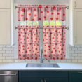 thumbnail image 3 of Kitchen Curtains 36 Inch Short - 3 Panel Set Strawberry Print, Rod Pocket Window Curtains 100% Polyester, Cute Fruit Valance for Farmhouse, Cafe, Living Room, Bedroom, Easy Wash, 3 of 6