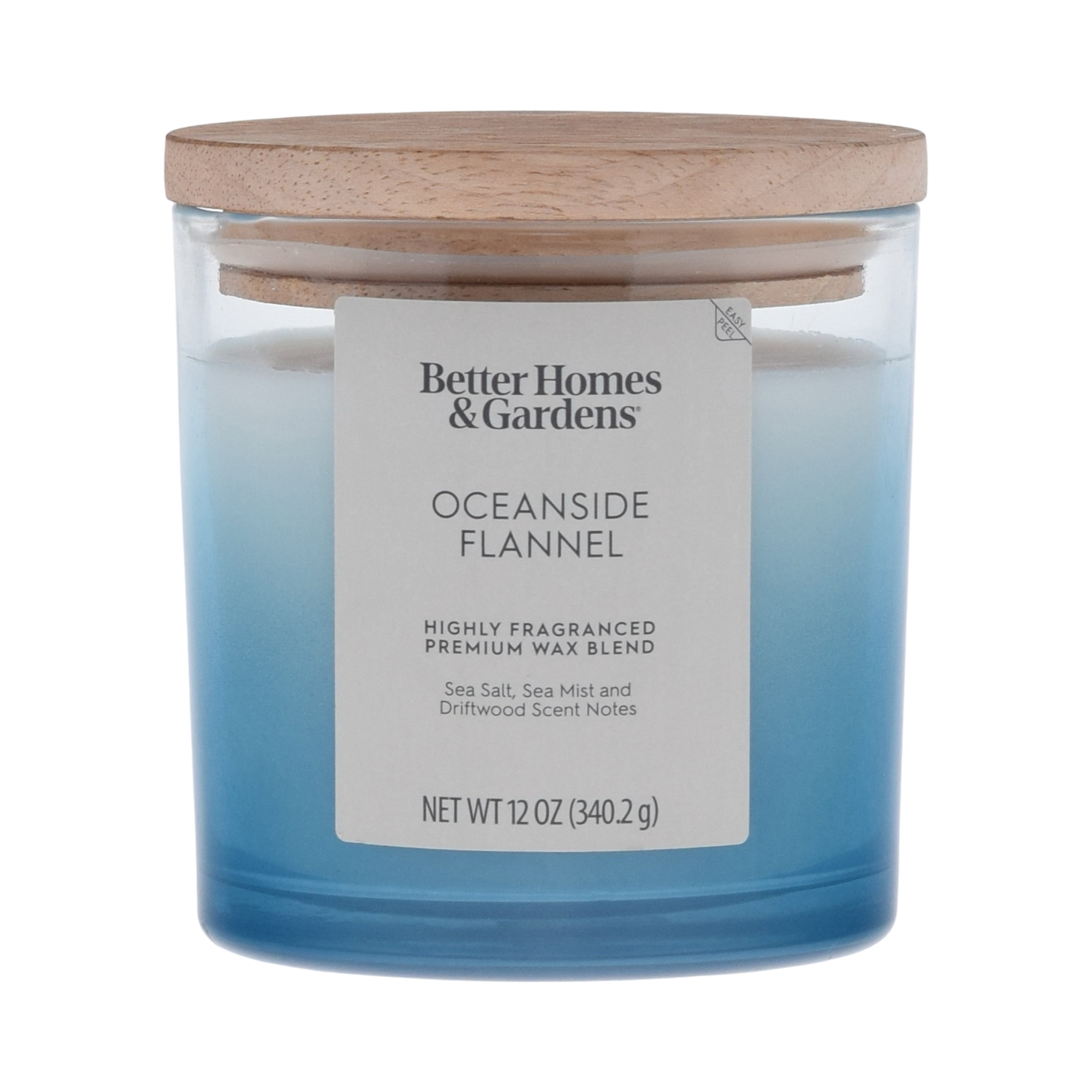 (4 pack) Better Homes and Gardens Oceanside Flannel Scented 2-Wick Ombre Jar Candle 12oz.