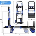 thumbnail image 4 of Yacona 3-in-1 Folding Hand Truck, Foldable Dolly Cart with Wheels Heavy Duty, Convertible Hand Cart for Moving with Retractable Handle, Blue, 4 of 7