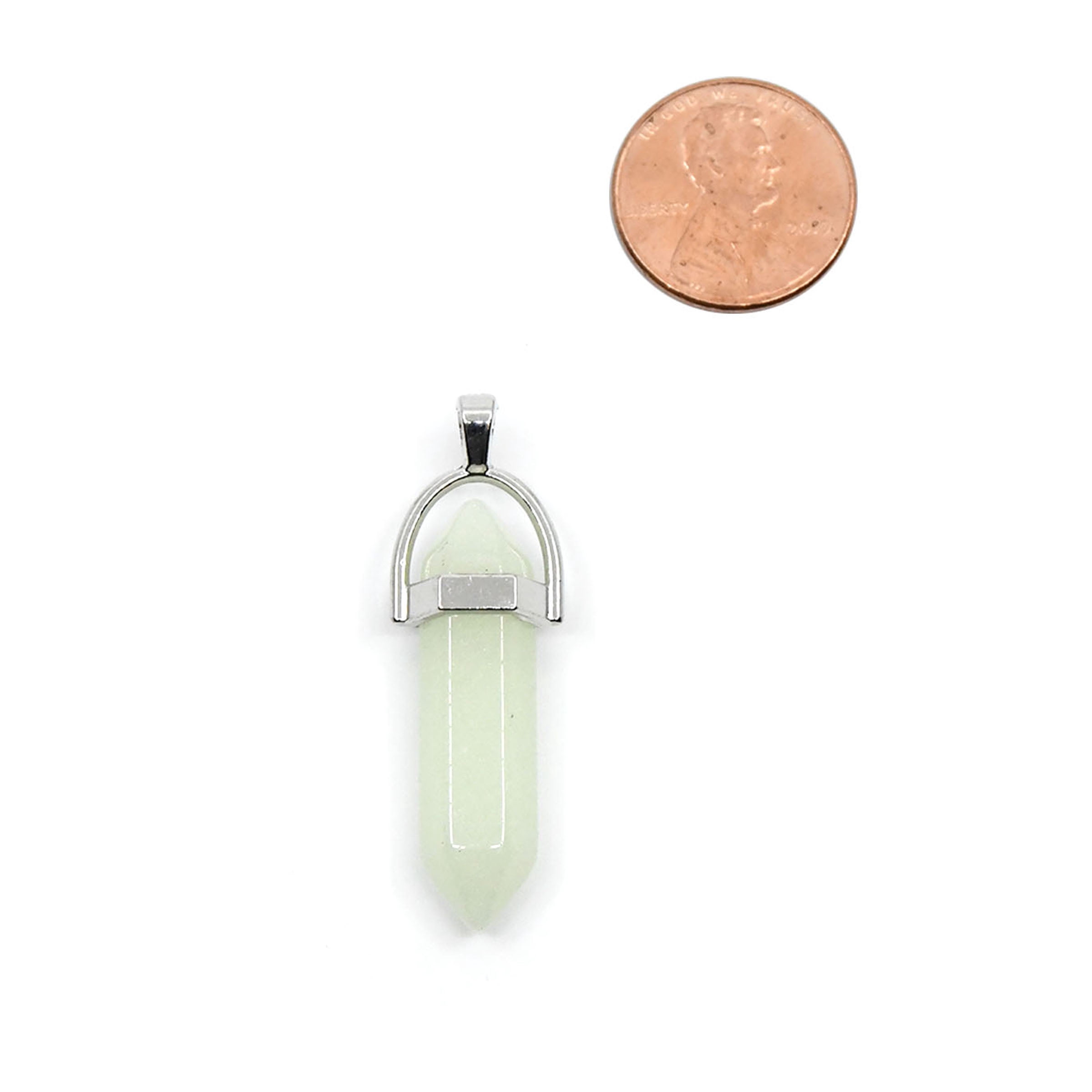 Blue Moon Beads Glow in The Dark Green Glass Dagger Pendant for DIY Jewelry, Unisex, Adult, 1 Piece