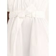 thumbnail image 5 of Scoop Women's and Women's Plus Belted Cotton Poplin Mini Dress with Puff Sleeves, Sizes XS-4X, 5 of 5