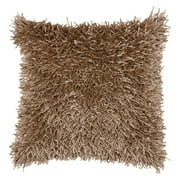Rizzy Home Decorative Poly Filled Throw Pillow Solid 18"X18" Brown