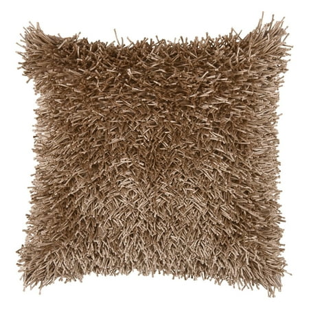 Rizzy Home Decorative Poly Filled Throw Pillow Solid 18"X18" Brown
