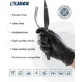 thumbnail image 2 of LANON Food Safe Disposable Black Nitrile Gloves, Latex-Free, Powder-Free, Silicone-Free, Textured Fingertips, Cooking, Large, 2 of 7