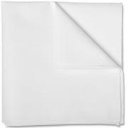 Mens White Pocket Square 100% Cotton 10 x 10 by Puentes Denver