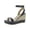 Navy, variant on Womens Hilarie Leather Wedge Slingback Sandals