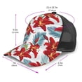 thumbnail image 3 of Picia Lilies Flowers Pattern Trucker Hat,Baseball Cap,Sun Protection Cap,Stylish Headwear,Leisure Cap,Outdoor Sports Cap, 3 of 7
