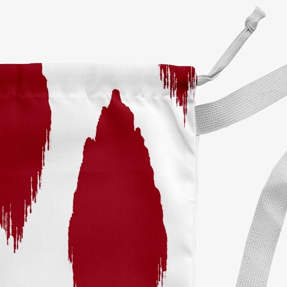Simply Daisy Canvas Web of Ikat 18 x 29 in Red Laundry Bag