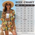 thumbnail image 7 of FKEKYI 2 Piece Short Set for Women Summer Shirt Top & Shorts with Elastic Waist Retro Daisy Flower Print Soft Casual Loungewear Resort Wear Ladies Vacation Outfits, L, 7 of 7