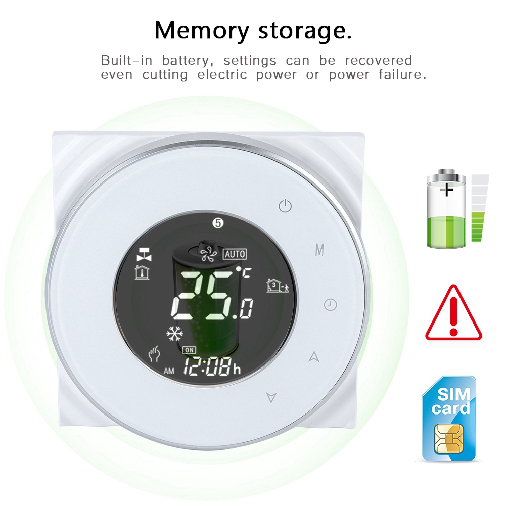 Tebru Wifi Thermostat,Electric Floor Heating LCD Touch Screen