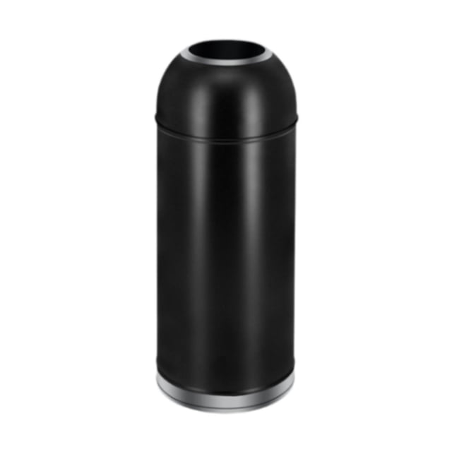 Bote de basura comercial, cesto de basura decorativo rústico, contenedor de basura para parque, sala de estar, jardín interior y exterior Anillo negro de 25 l