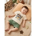 thumbnail image 6 of BemeyourBBs Baby Boy First Birthday Outfit Wild One Years Old Birthday Summer Clothes Animal Letter Print Short Sleeve T-shirt and Solid Shorts Set, 6 of 8