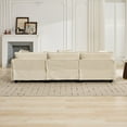 thumbnail image 6 of 2-Seater Cloud Sofa, Modern Sectional Couch, Double-Layer Upholstered Seat Cushion, Breathable Chenille Fabric, Apartment Use, Beige, 6 of 6
