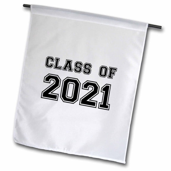 3dRose, Class of 2021 - Graduation gift - graduate graduating high school university or college grad black, 12 x 18 inch Garden Flag