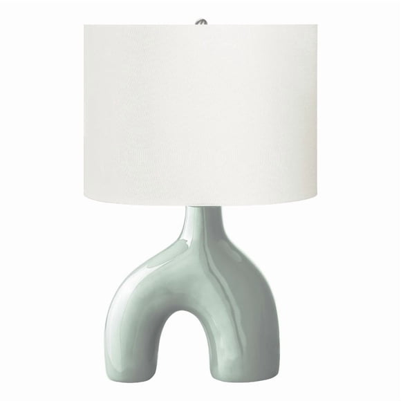 Lighting - 25"h - Table Lamp - Green Ceramic - Ivory/Cream Shade - Contemporary